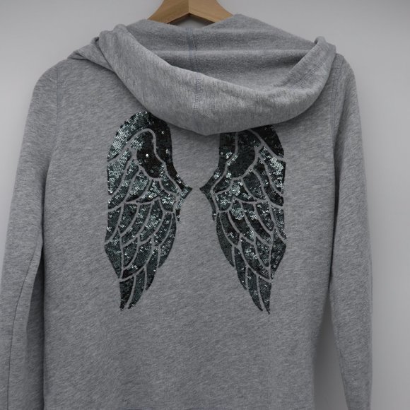 Light Grey Victoria's Secret Angel wings zip up - Picture 2 of 6